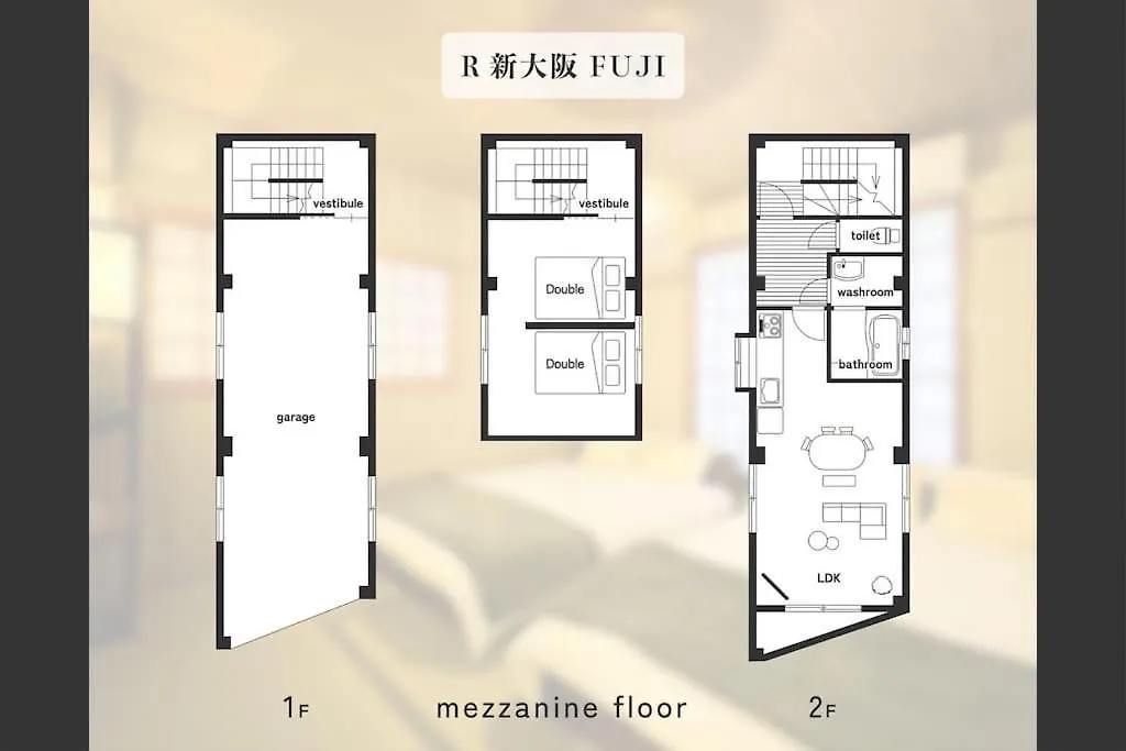 R 新大阪 Fuji サウナ付きの５ldk　3つのお風呂でグループで楽しめます。 Villa 0*, Osaka Japan